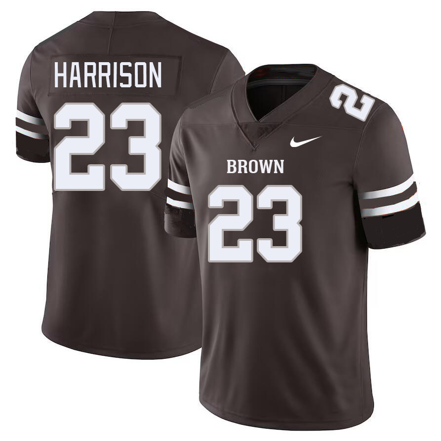 Men-Youth #23 Mashod Harrison 2023 Brown Bears College Football Jerseys Stitched-Brown